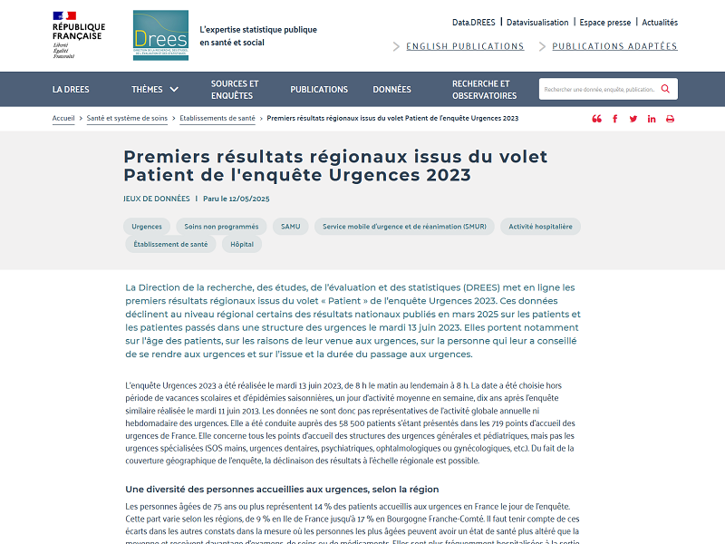 2025_Drees_EnqueteUrgences_ResultatsRegionaux